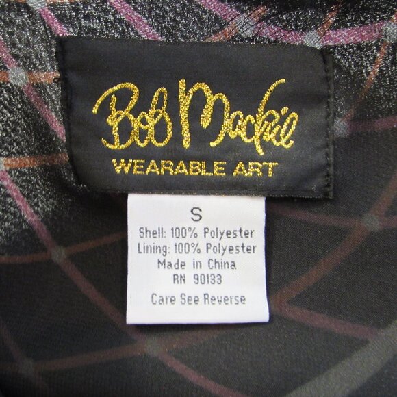 Bob Mackie Wearable Art Lined Abstract Floral Blouse Small - Picture 3 of 16